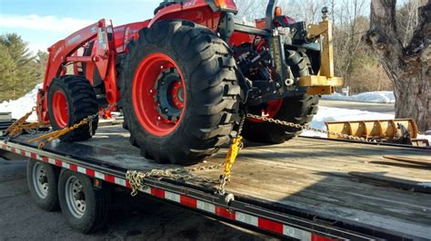 what size chain needed for tieing down skid steer|tying down chain.